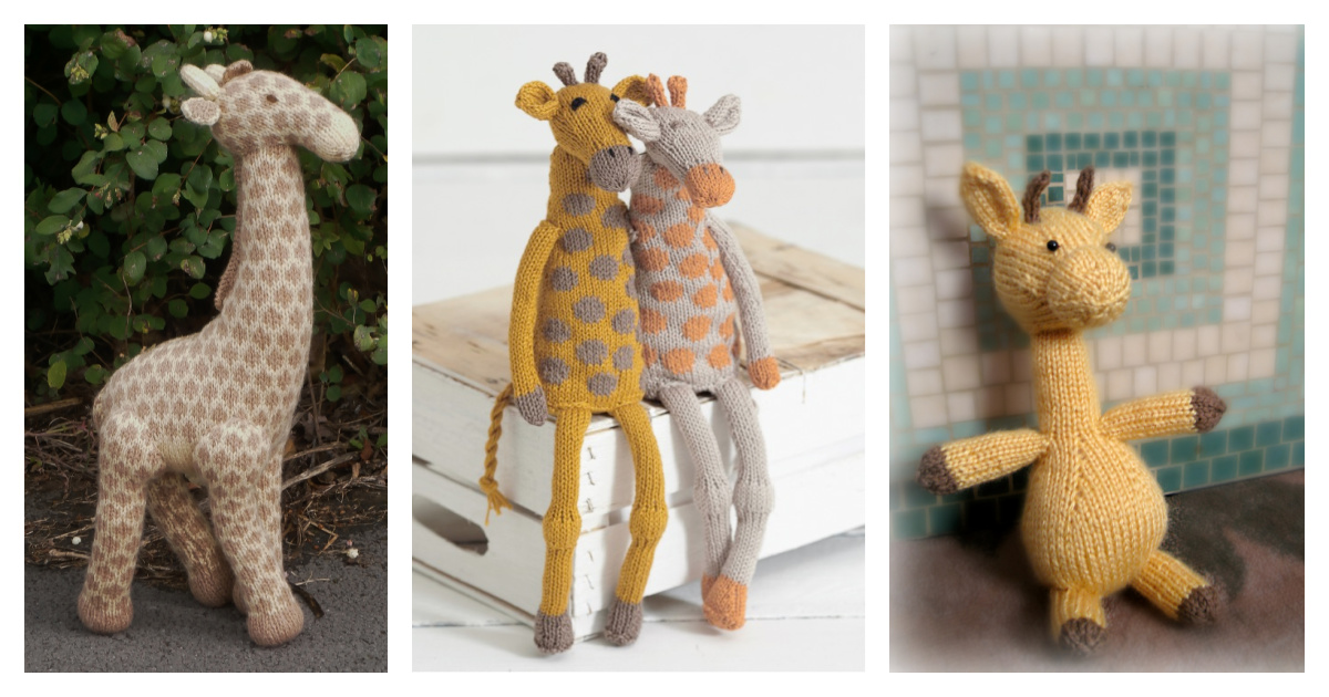 3 Giraffe Free Knitting Pattern