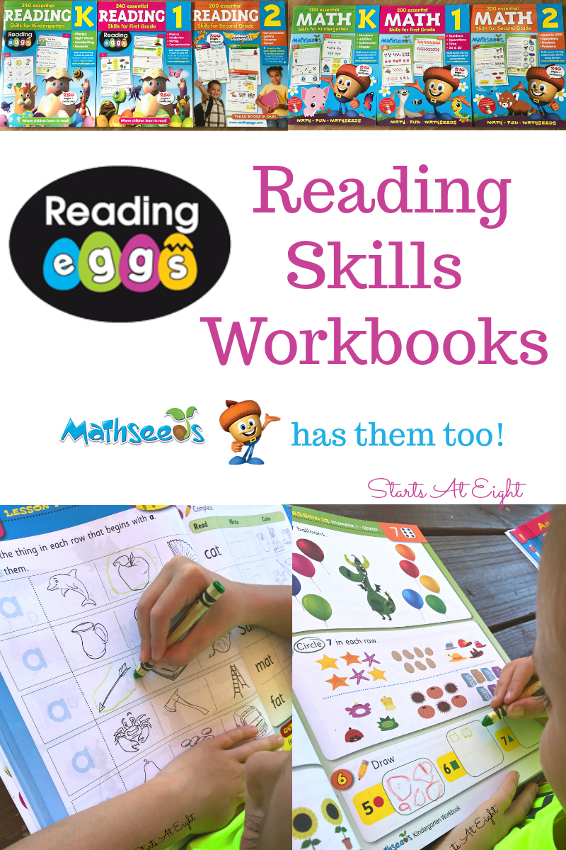 Reading Eggs Reading Skills Workbooks {Mathseeds has them too