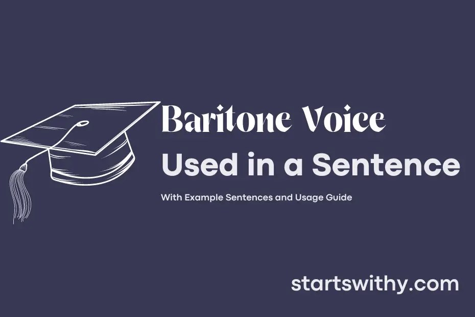 BARITONE VOICE in a Sentence Examples 21 Ways to Use Baritone Voice