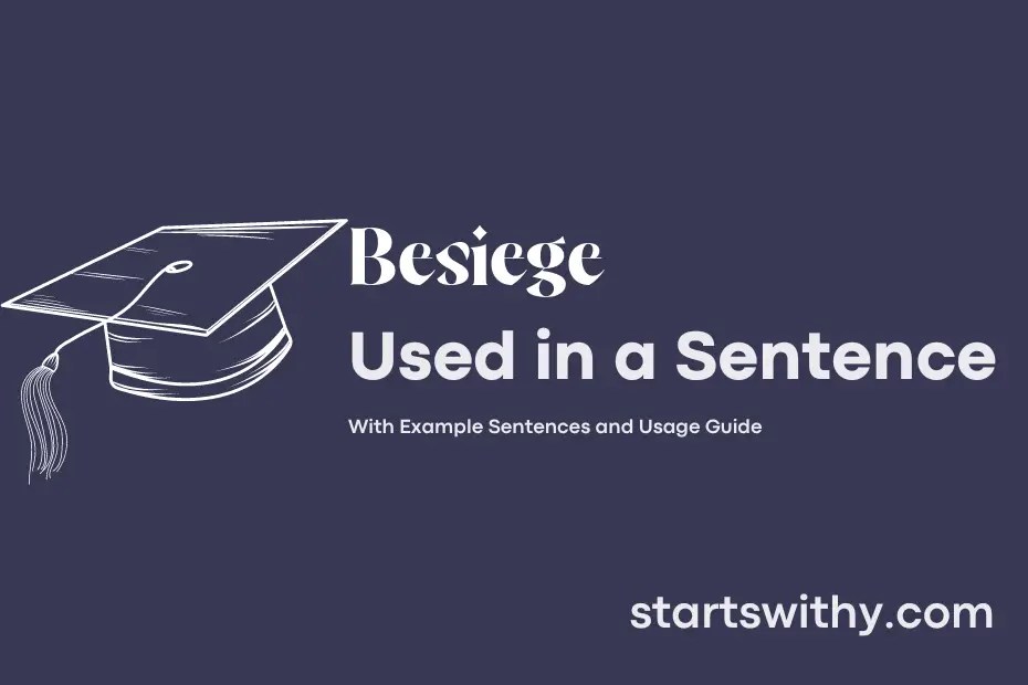 BESIEGE in a Sentence Examples 21 Ways to Use Besiege