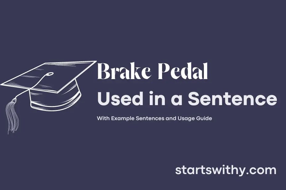 BRAKE PEDAL in a Sentence Examples 21 Ways to Use Brake Pedal