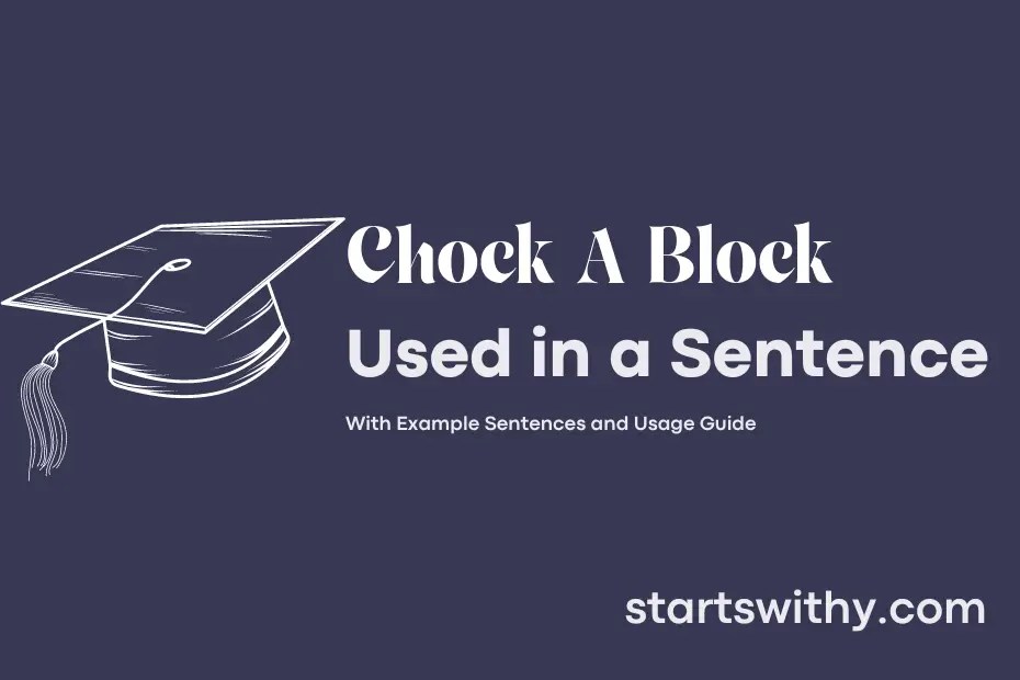 CHOCK A BLOCK in a Sentence Examples 21 Ways to Use Chock A Block