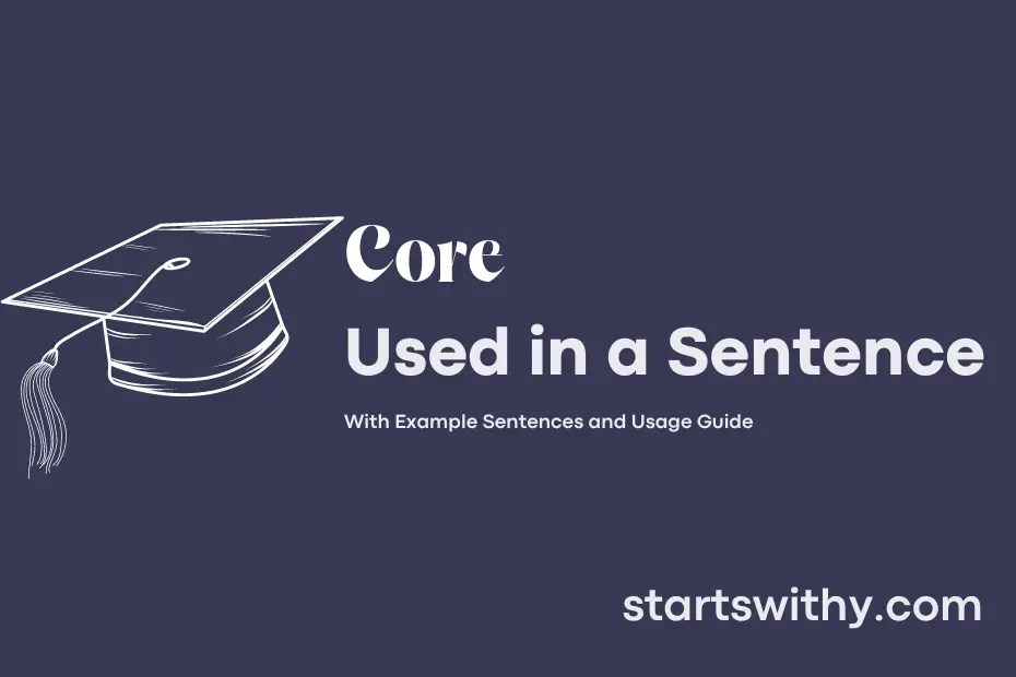 CORE in a Sentence Examples 21 Ways to Use Core