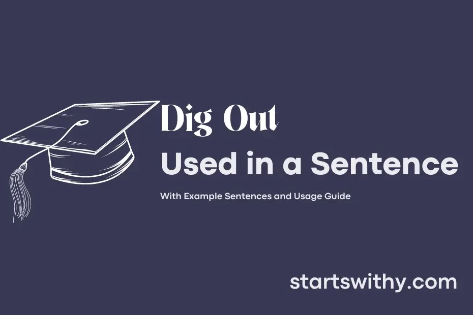 DIG OUT in a Sentence Examples 21 Ways to Use Dig Out