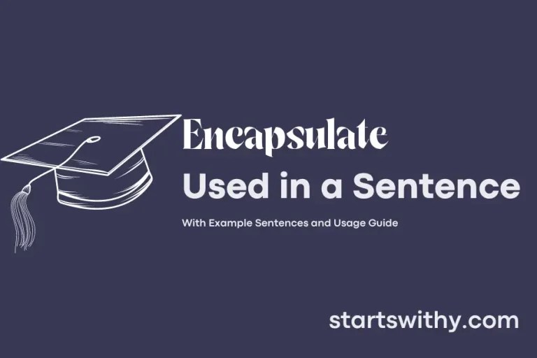 ENCAPSULATE in a Sentence Examples 21 Ways to Use Encapsulate