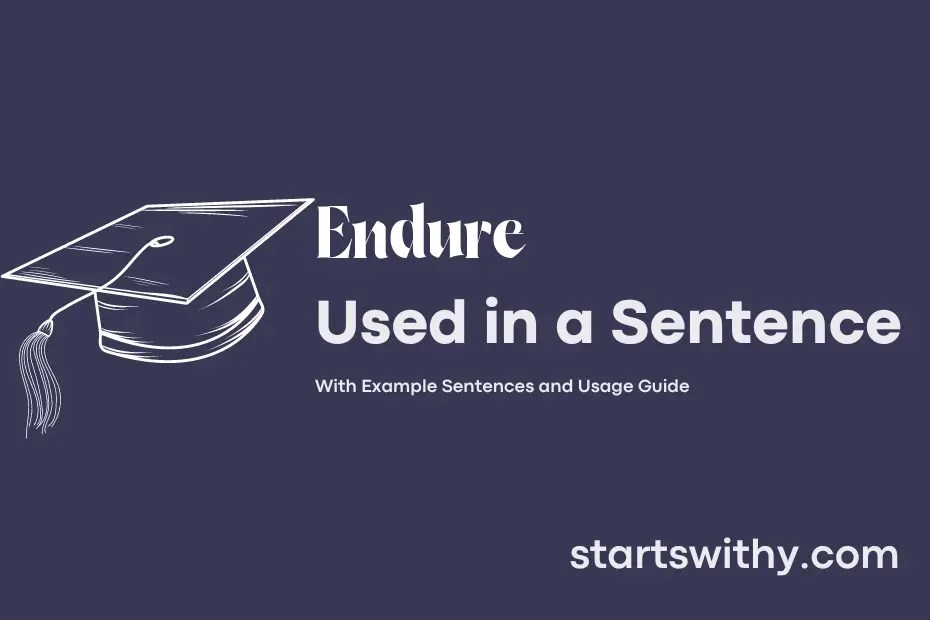 ENDURE in a Sentence Examples 21 Ways to Use Endure