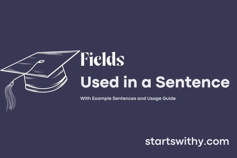 FIELDS in a Sentence Examples 21 Ways to Use Fields