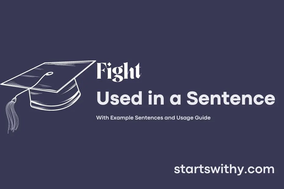 FIGHT in a Sentence Examples 21 Ways to Use Fight
