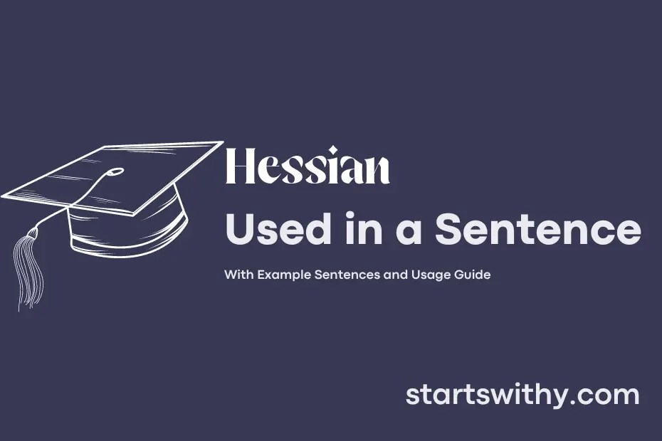 HESSIAN in a Sentence Examples 21 Ways to Use Hessian