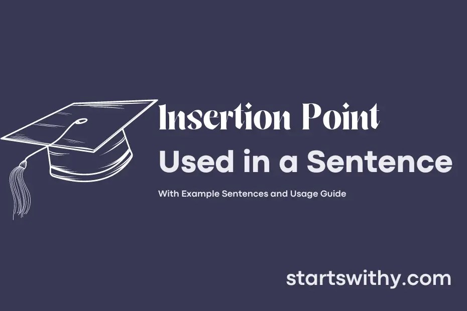 INSERTION POINT in a Sentence Examples 21 Ways to Use Insertion Point