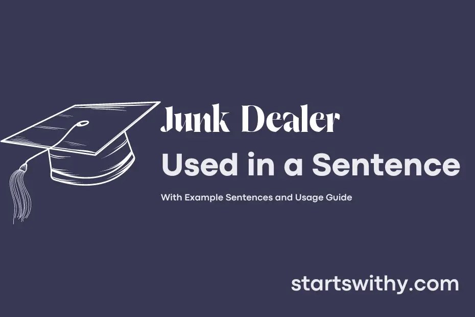 JUNK DEALER in a Sentence Examples 21 Ways to Use Junk Dealer