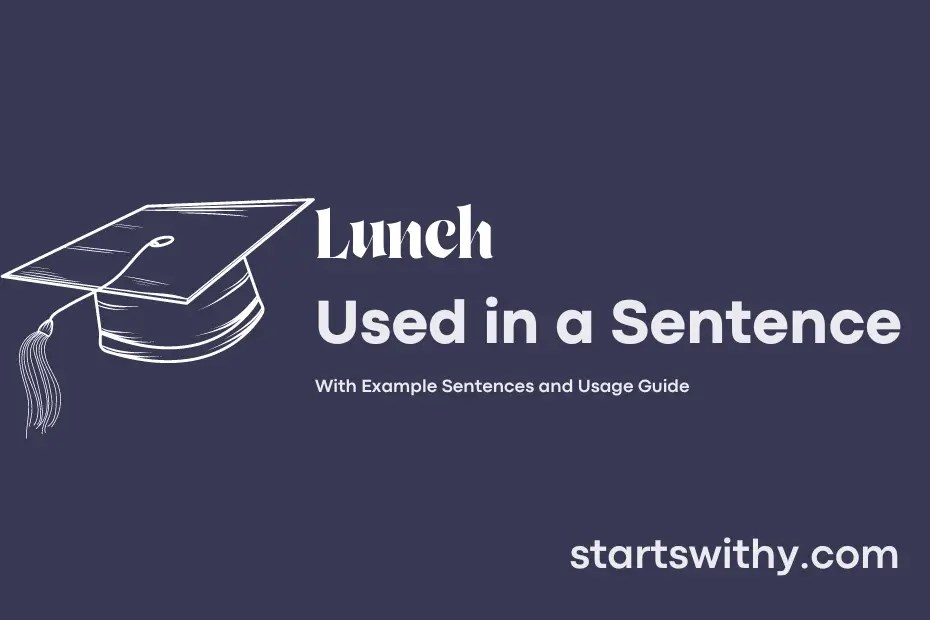 LUNCH in a Sentence Examples 21 Ways to Use Lunch