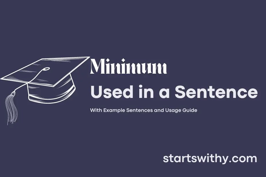 MINIMUM in a Sentence Examples 21 Ways to Use Minimum
