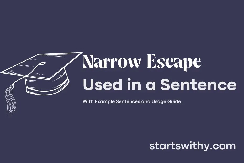 NARROW ESCAPE in a Sentence Examples 21 Ways to Use Narrow Escape