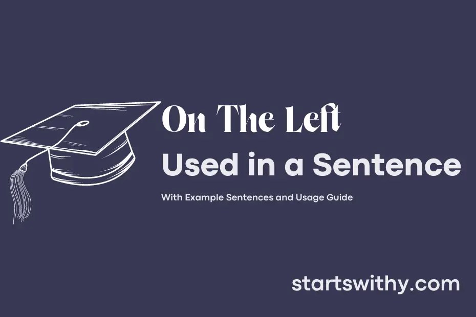 ON THE LEFT in a Sentence Examples 21 Ways to Use On The Left