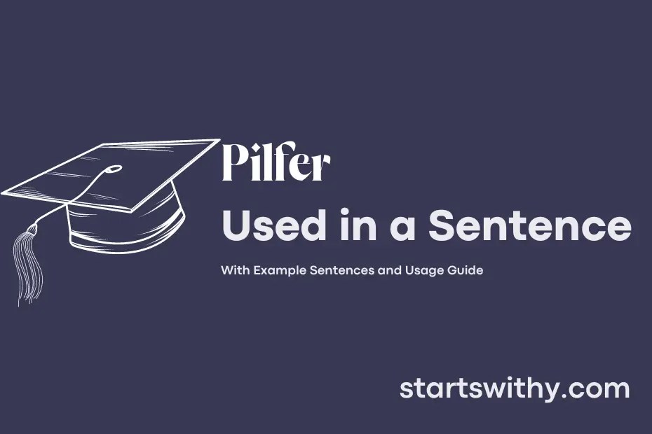 PILFER in a Sentence Examples 21 Ways to Use Pilfer