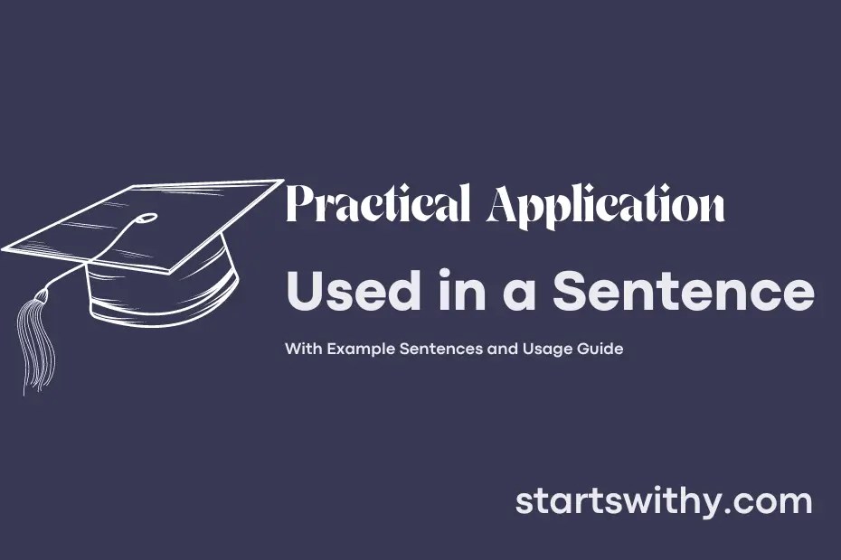PRACTICAL APPLICATION in a Sentence Examples 21 Ways to Use Practical
