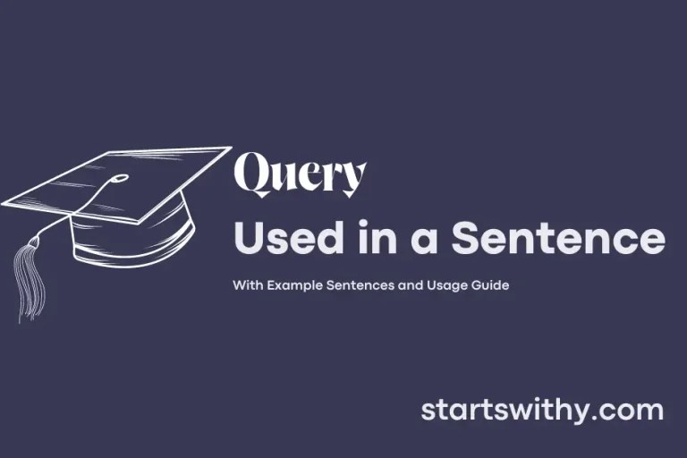 QUERY in a Sentence Examples 21 Ways to Use Query