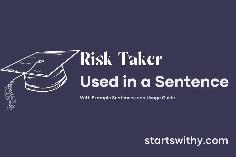 RISK TAKER in a Sentence Examples 21 Ways to Use Risk Taker