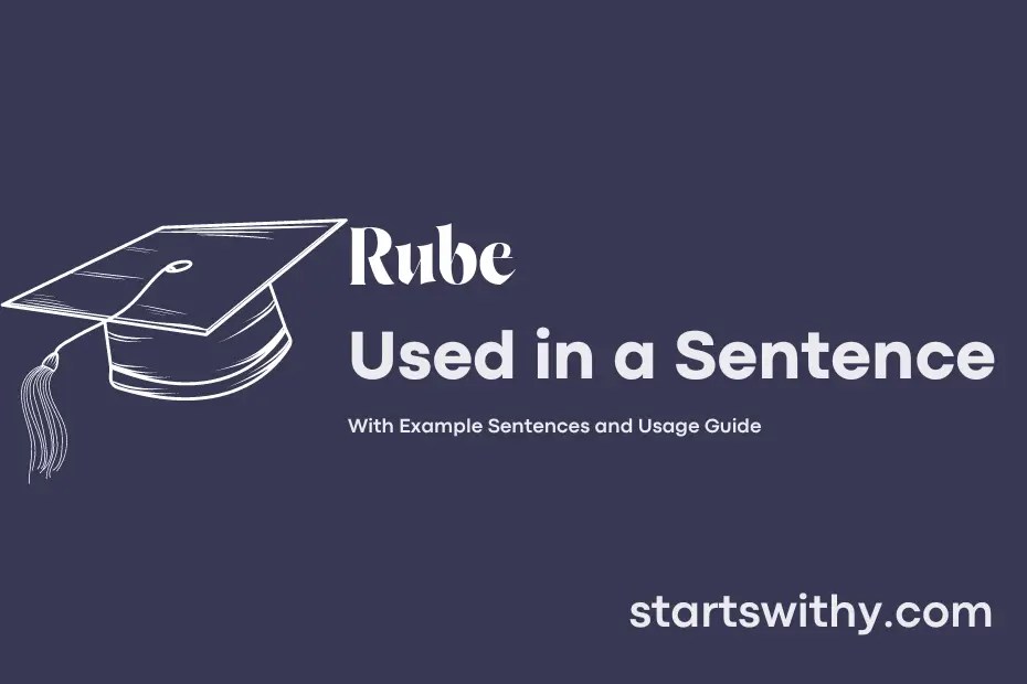 RUBE in a Sentence Examples 21 Ways to Use Rube
