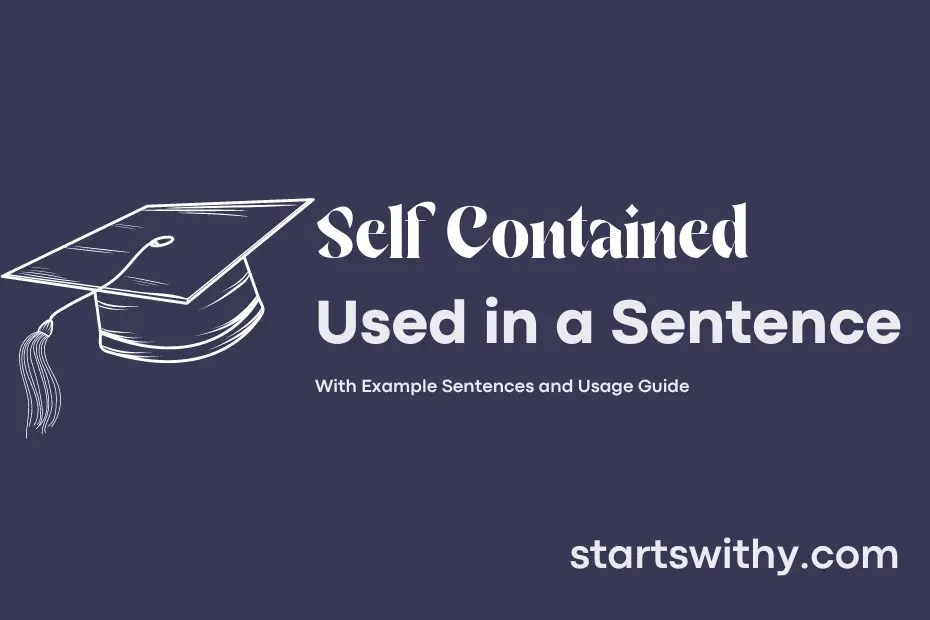SELF CONTAINED in a Sentence Examples 21 Ways to Use Self Contained