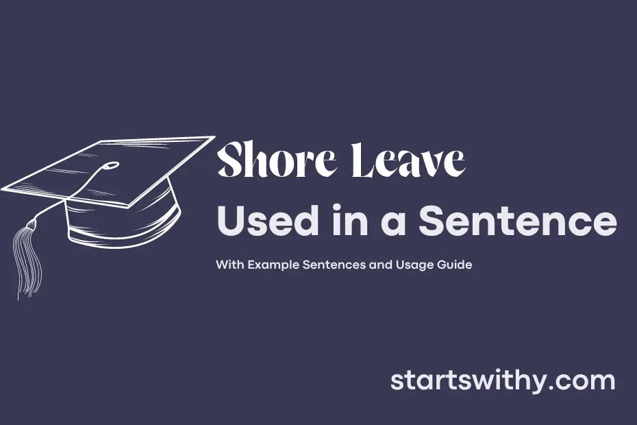 SHORE LEAVE in a Sentence Examples 21 Ways to Use Shore Leave