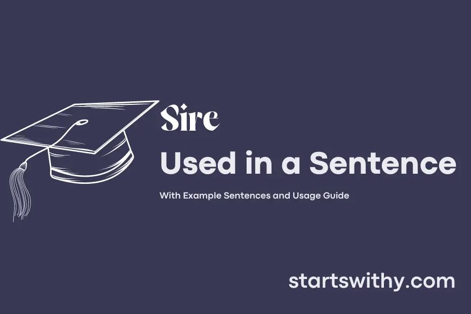 SIRE in a Sentence Examples 21 Ways to Use Sire
