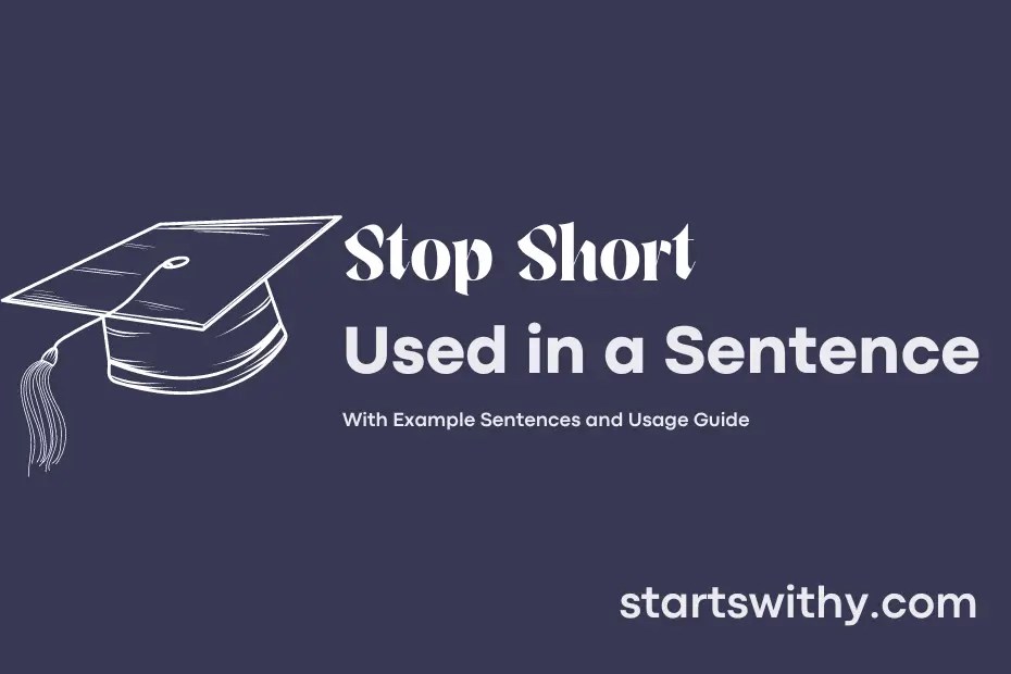 STOP SHORT in a Sentence Examples 21 Ways to Use Stop Short