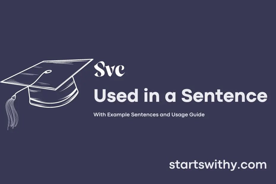 SVC in a Sentence Examples: 21 Ways to Use Svc