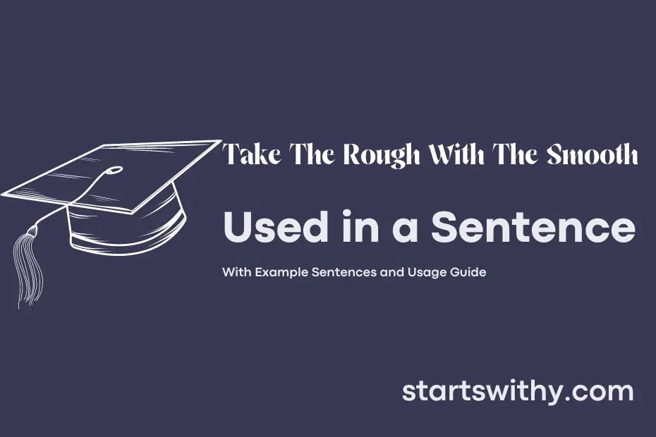 TAKE THE ROUGH WITH THE SMOOTH in a Sentence Examples 21 Ways to Use