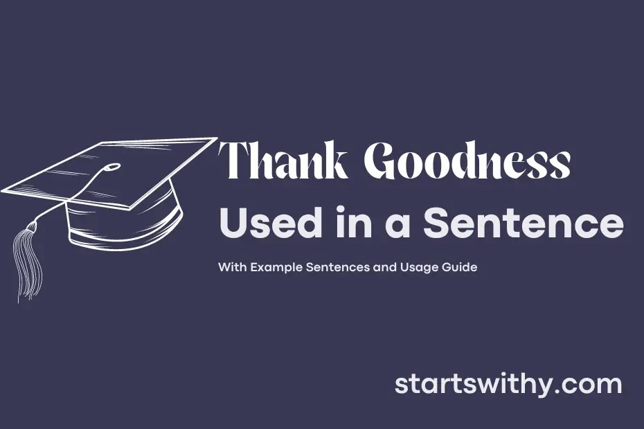 THANK GOODNESS in a Sentence Examples 21 Ways to Use Thank Goodness