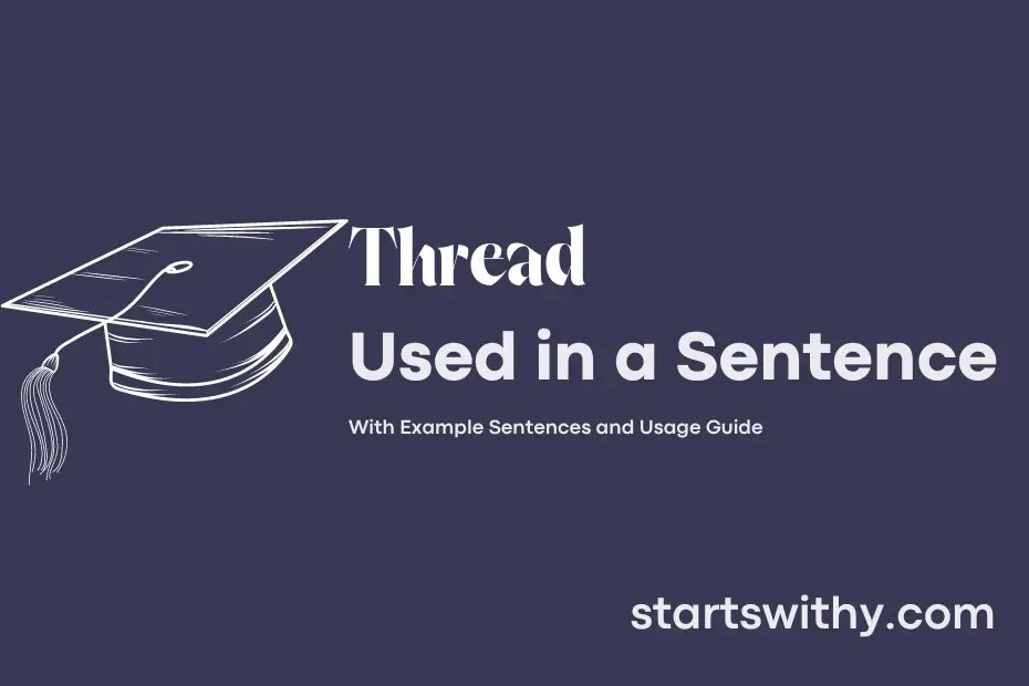 THREAD in a Sentence Examples 21 Ways to Use Thread