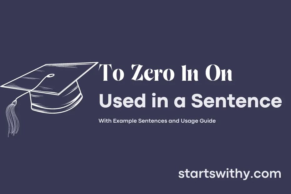 TO ZERO IN ON in a Sentence Examples 21 Ways to Use To Zero In On