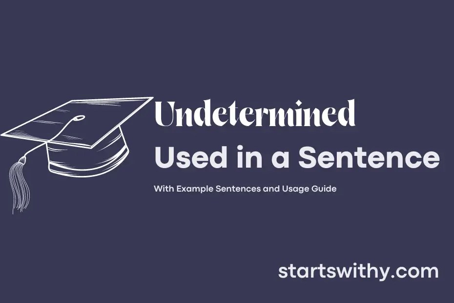 UNDETERMINED in a Sentence Examples 21 Ways to Use Undetermined
