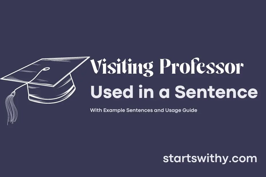 VISITING PROFESSOR in a Sentence Examples 21 Ways to Use Visiting