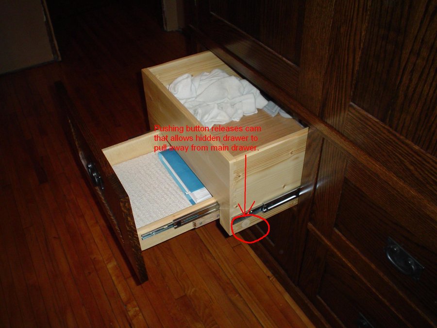 Hidden Drawer Mechanism StashVault