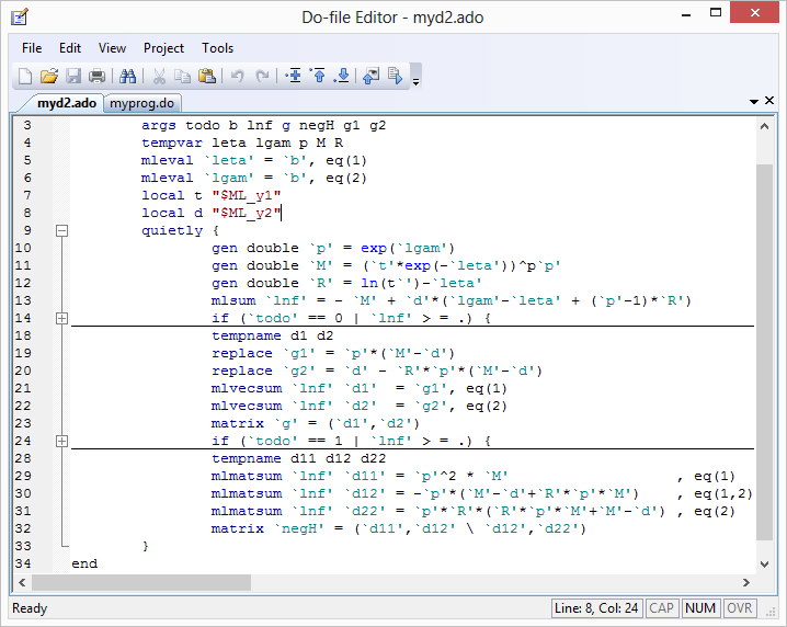 Graphical user interface Stata