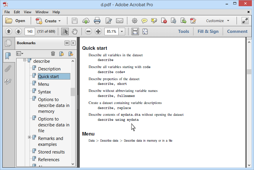 quickstarts Stata 14