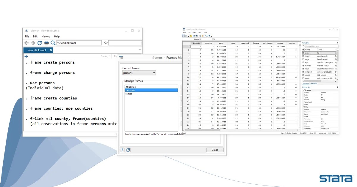 Data frames multiple datasets in memory New in Stata 16