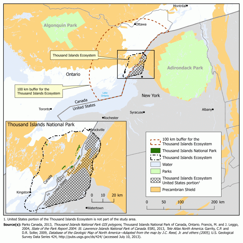 Thousand Islands National Park Map Human Activity and the Environment Map 4.1 — Thousand Islands National