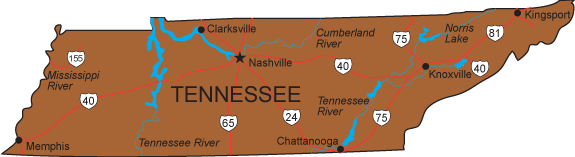 Tennessee State Map With Cities