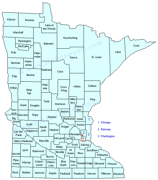 Map Of Minnesota Counties Printable