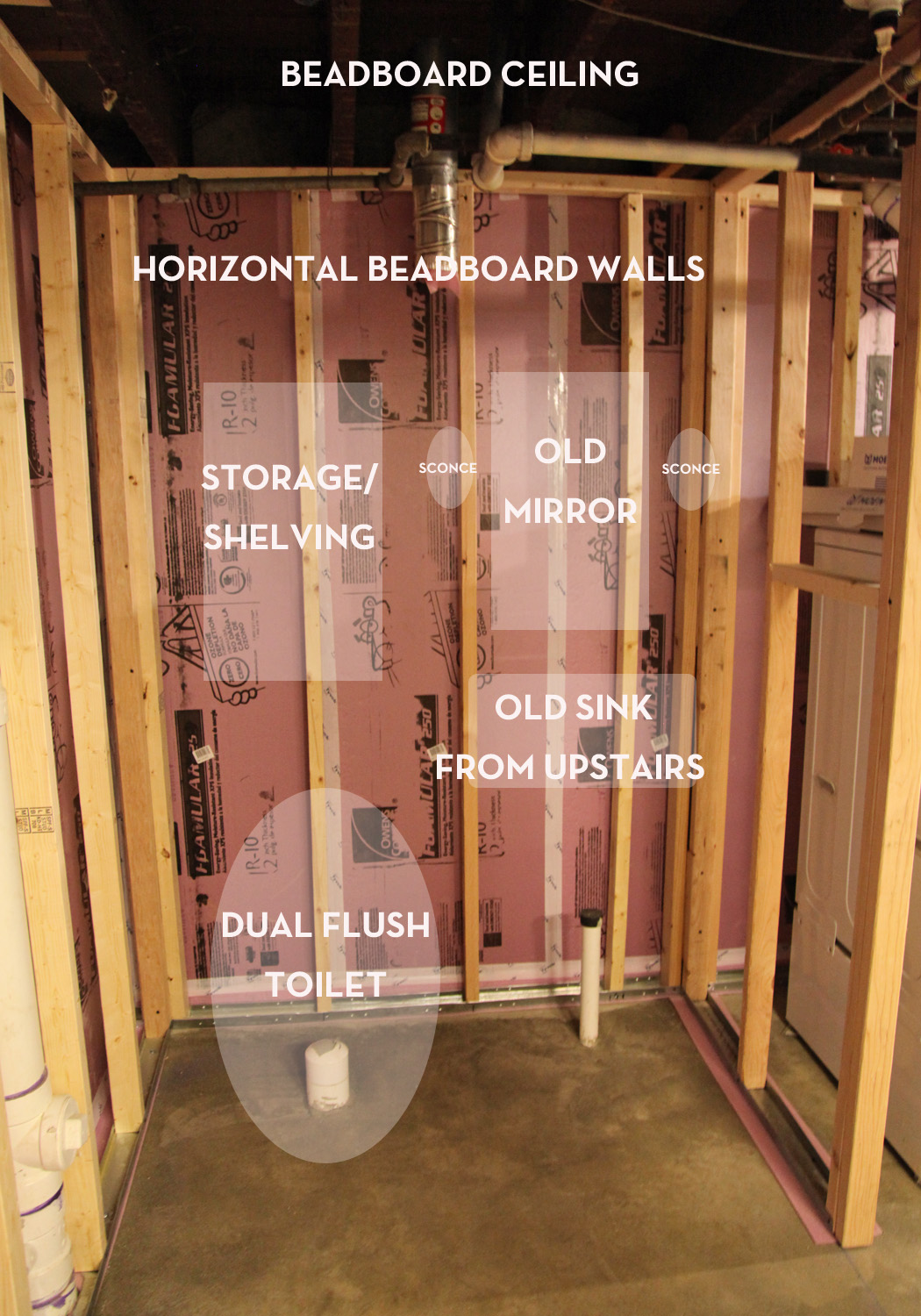 Our Basement Part 23 Bathroom Studs! Stately Kitsch