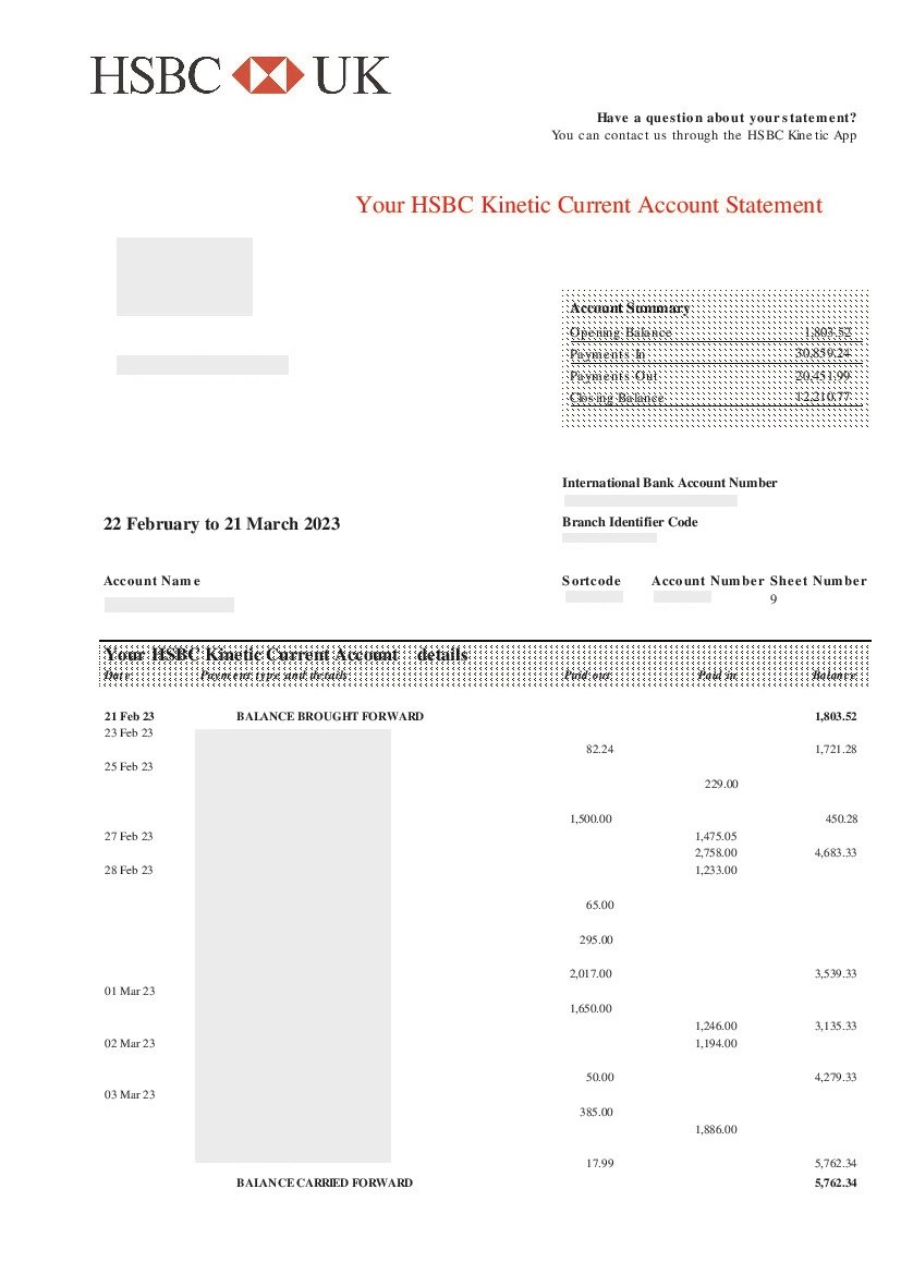 Convert HSBC statements to excel.