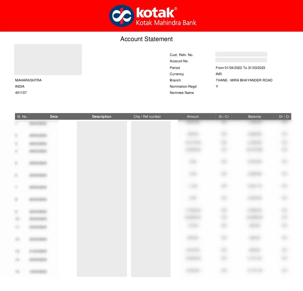 Convert Kotak Mahindra Bank statements to excel.