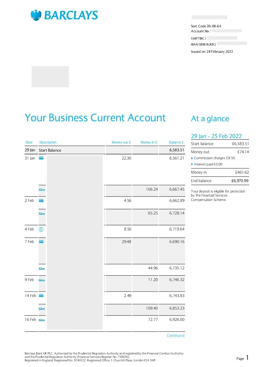 Convert Barclays statements to excel.