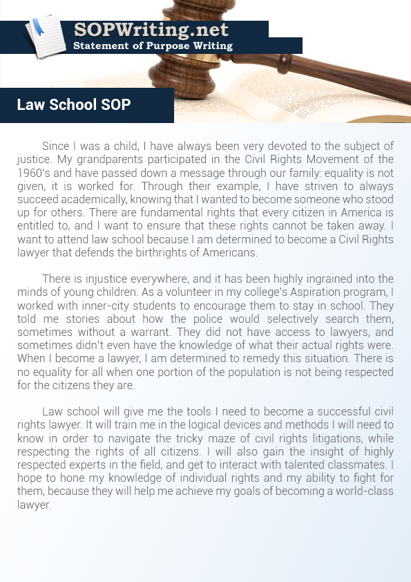 How to Write Law School Statement of Purpose Statement of Purpose