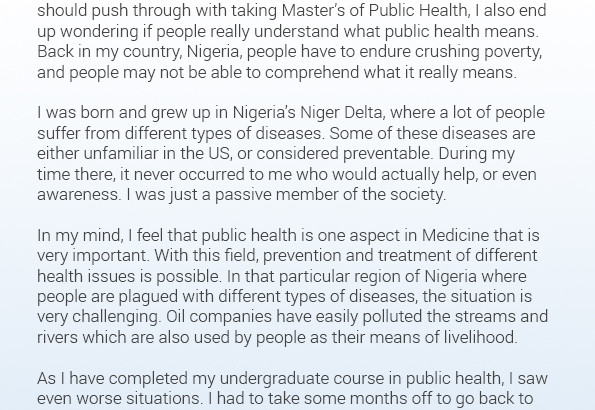 Check This Awesome MPH Statement of Purpose Sample
