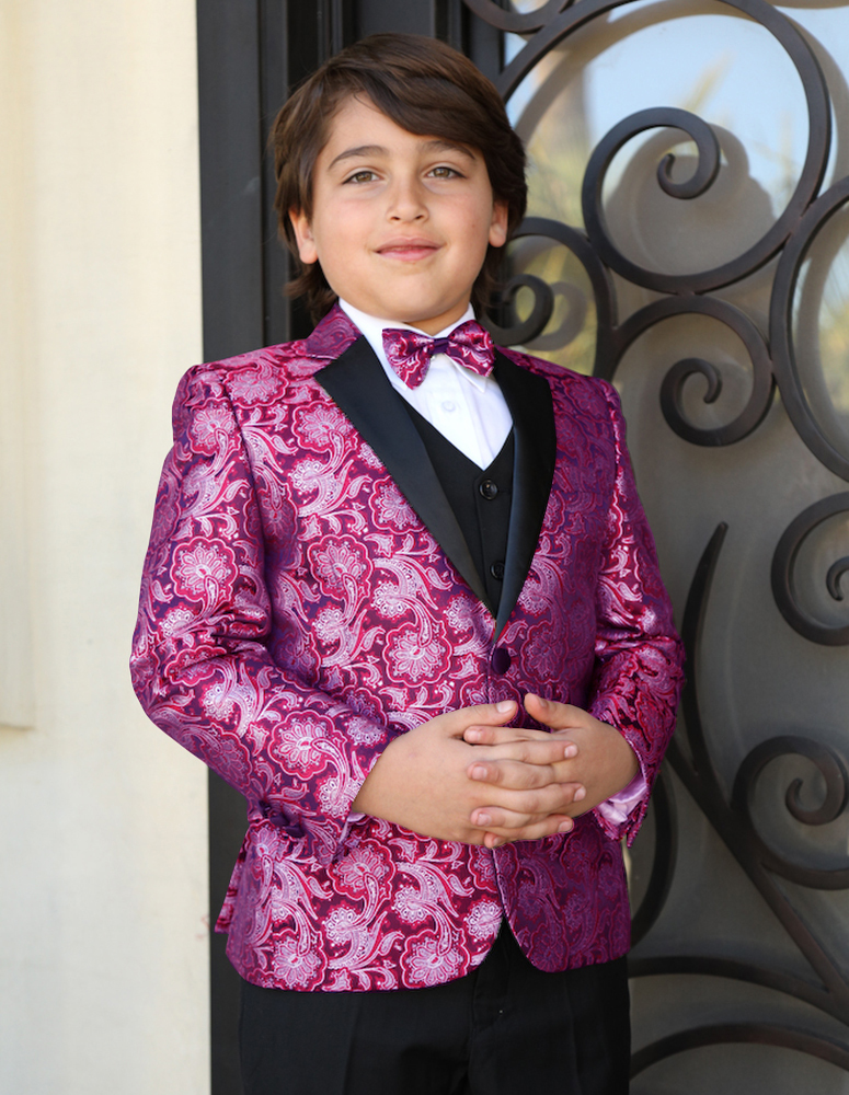 Boy Suits, Modern Fit Solid Color, Dark Blue 3 Piece Suit