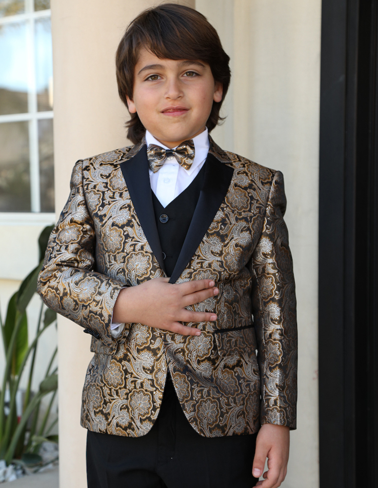 Boy Suits, Modern Fit Solid Color, Dark Blue 3 Piece Suit